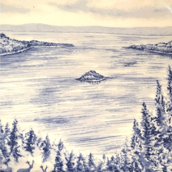 Lake Tahoe souvenir plate. 7”x7”in. 1970’s - Picture 3 of 3